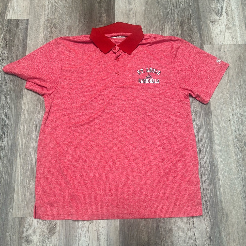 MLB St. Louis Cardinals Men’s Red Logo Polo Size XL